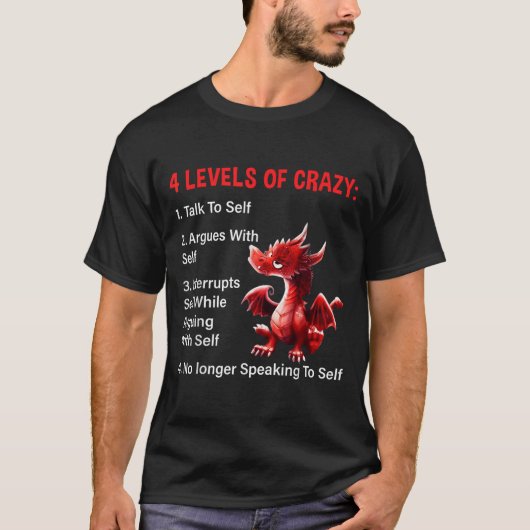 4 Levels Of Crazy Talks To Self Argues With Self D Tシャツ (正面)