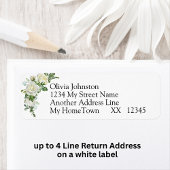 4 Line Return Address on white  ラベル