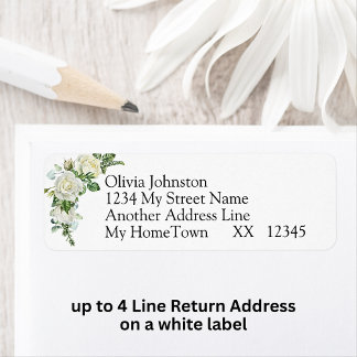 4 Line Return Address on white ラベル