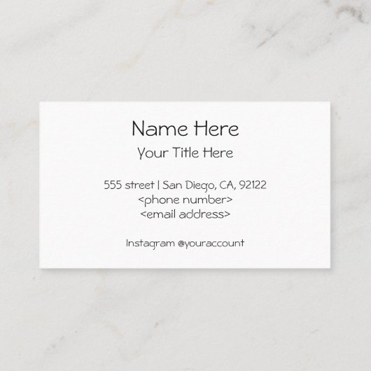 4 Love Hearts Art Business Card 名刺 (裏面)