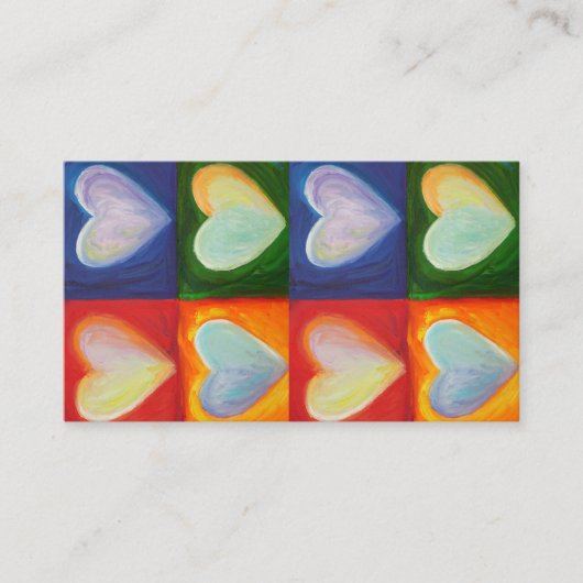 4 Love Hearts Art Business Card 名刺 (正面)