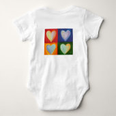 4 Love Hearts Art Custom One-Piece Bodysuit ベビーボディスーツ (裏面)