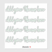 4 Modern Custom Name Laptop Stickers Set Green シール (シート)