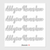 4 Modern Custom Name Laptop Stickers Set Grey シール (シート)