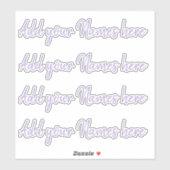 4 Modern Custom Name Laptop Stickers Set Lilac シール (シート)