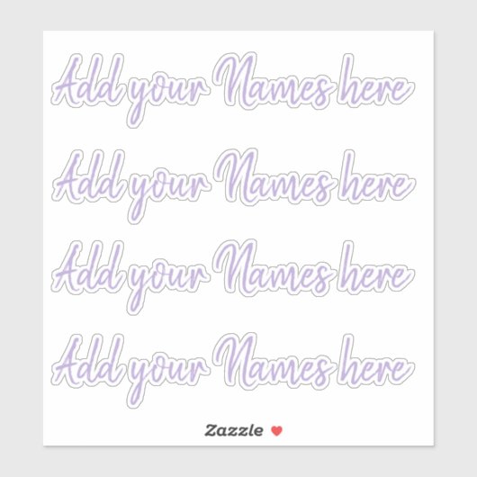 4 Modern Custom Name Laptop Stickers Set Lilac シール (シート)