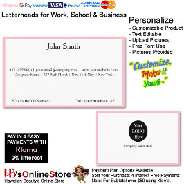 4 Modern Pink Logo Promote Company Brand Name  名刺