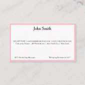 4 Modern Pink Logo Promote Company Brand Name  名刺 (正面)