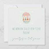 4 paashaasjes aan tafel カード (裏面)