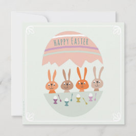 4 paashaasjes aan tafel カード