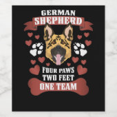 4 Paws 2足1チーム、ドイツの羊飼い ワインラベル (シングルラベル)