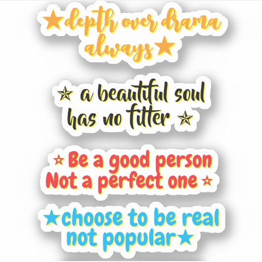 4 Personality Quotes | Motivational Inspirational シール (正面)