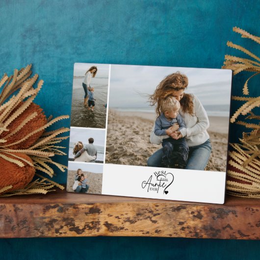 4 Personalized Best Aunt Photo Collage フォトプラーク (側面)