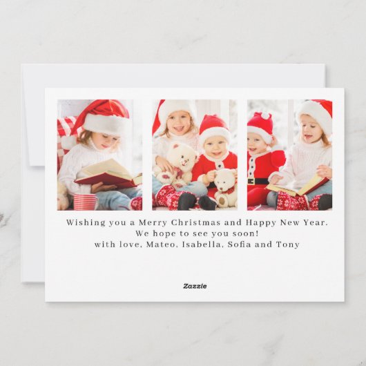 4 PHOTOクリスマスエレガントリースフラット シーズンカード (裏面)