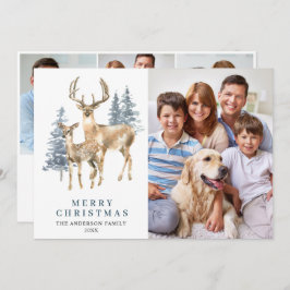 4 PHOTOクリスマスエレガント鹿松 シーズンカード