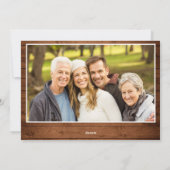 4 PHOTOクリスマスブラウン素朴ウッドの挨拶 シーズンカード (裏面)