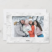 4 PHOTOクリスマス素朴樺の木樹皮あいさつ シーズンカード (裏面)