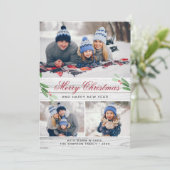 4 PHOTOコラージュのメリークリスマスグリーティング シーズンカード (スタンド正面)