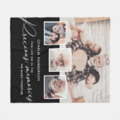 4-Photoコラージュ大切メモリアル フリースブランケット (正面(横))