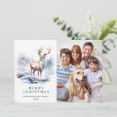4 PHOTOミニマリストの鹿エレガントのクリスマス シーズンカード (スタンド正面)