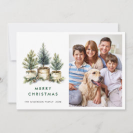 4 PHOTOミニマルなクリスマスツリーの挨拶 シーズンカード