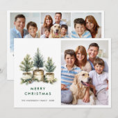 4 PHOTOミニマルなクリスマスツリーの挨拶 シーズンカード (正面/裏面)