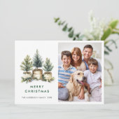 4 PHOTOミニマルなクリスマスツリーの挨拶 シーズンカード (スタンド正面)