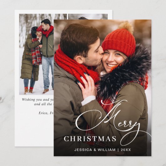 4 PHOTOメリーモダンクリスマスグリーティング シーズンカード (正面/裏面)