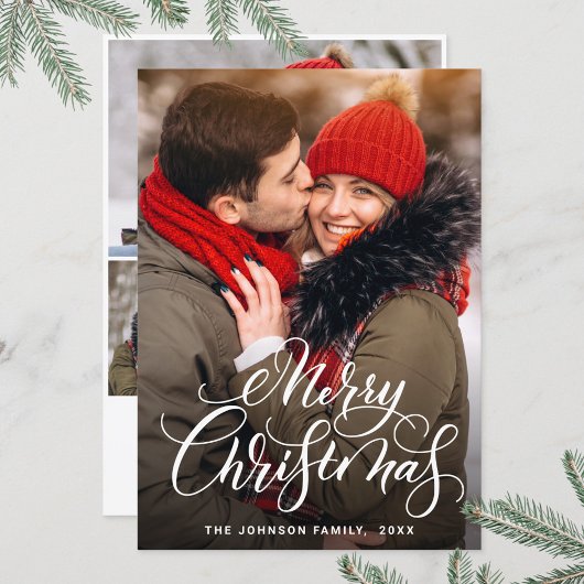 4 PHOTOメリーモダンクリスマスグリーティング シーズンカード