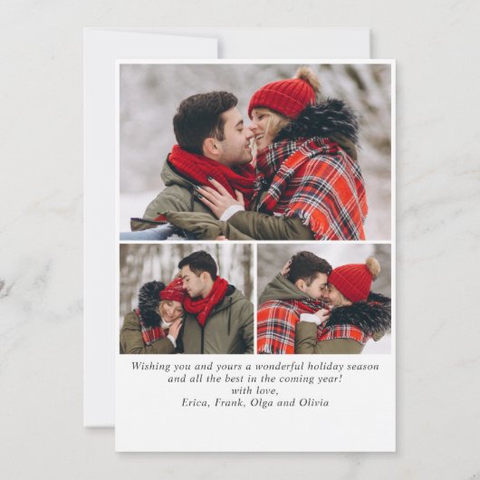 4 PHOTOメリーモダンクリスマスグリーティング シーズンカード (裏面)