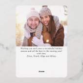 4 PHOTO単に輝くエレガントクリスマスバラ金ゴールド 箔シーズンカード (裏面)