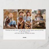 4 PHOTO単に輝くエレガントクリスマス金ゴールド 箔シーズンカード (裏面)