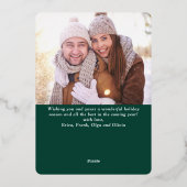 4 PHOTO単に輝くエレガントクリスマス金ゴールド 箔シーズンカード (裏面)