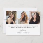 4 PHOTO エレガント Eucalyptus Greenery卒業 サンキューカード (裏面)