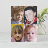 4 photo add message black text flat note card サンキューカード (スタンド正面)