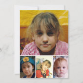 4 photo add message christmas cat tree サンキューカード (正面)