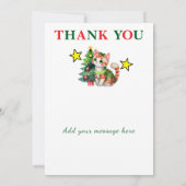 4 photo add message christmas cat tree サンキューカード (裏面)