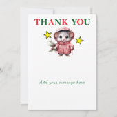 4 photo add message christmas mouse サンキューカード (裏面)