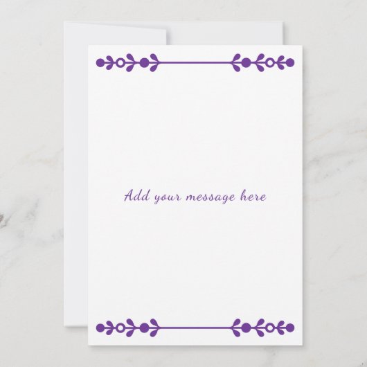 4 photo add message purple text flat note card サンキューカード (裏面)