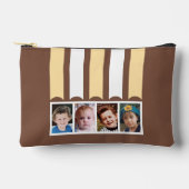 4 photo add name white brown peach アクセサリーポーチ (正面)