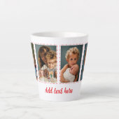 4 photo add text white red カフェラテマグ (正面)