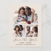 4-Photo Arch Collage Beige日付を保存 ポストカード (正面)