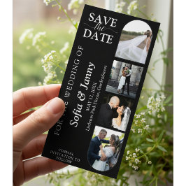 4 Photo Booth Style Wedding Save the Date Bookmark セーブザデート