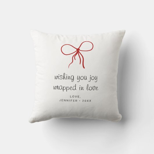 4 Photo Bow Wrap Christmas Present Best Friends クッション (裏面)
