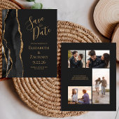 4-Photo Budget黒い金ゴールドアゲイト暗い日付を保存