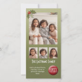 4 Photo Chrimtas Collage -レトロホリー シーズンカード (正面)