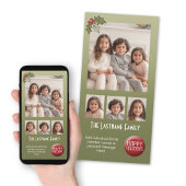 4 Photo Chrimtas Collage -レトロホリー シーズンカード