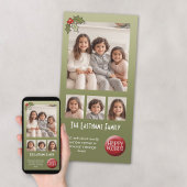 4 Photo Chrimtas Collage -レトロホリー シーズンカード