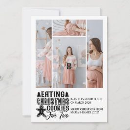 4 Photo Christmas Cookies for 2 Pregnancy シーズンカード