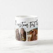 4 Photo Collageとトレンディーバウンススクリプト – 白 コーヒーマグカップ (中央)